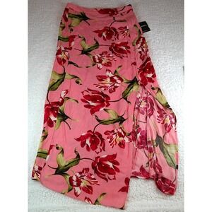 Trendy Long Pink Floral Maxi Skirt Size M- Fairy